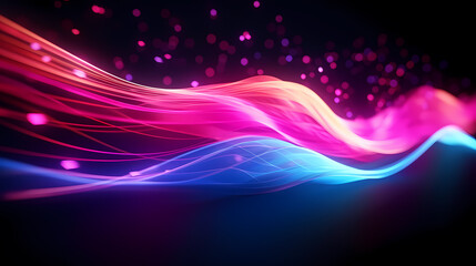 Fototapeta premium Close-up macro photography of colorful fiber optics on scene