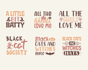 Halloween funny calligraphy t-shirt design bundle