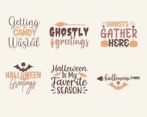 Halloween funny calligraphy t-shirt design bundle