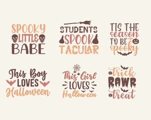 Halloween funny calligraphy t-shirt design bundle