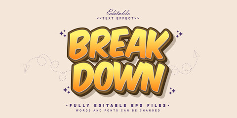 editable break down text effect.typhography logo