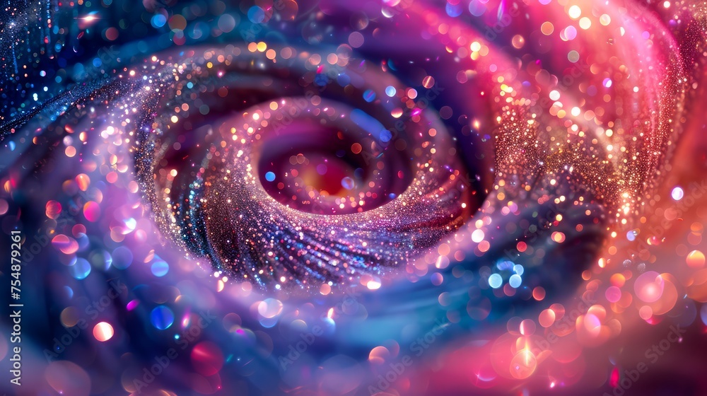 Poster vivid cosmic galaxy spiral with sparkling stars and abstract nebula patterns for creative background