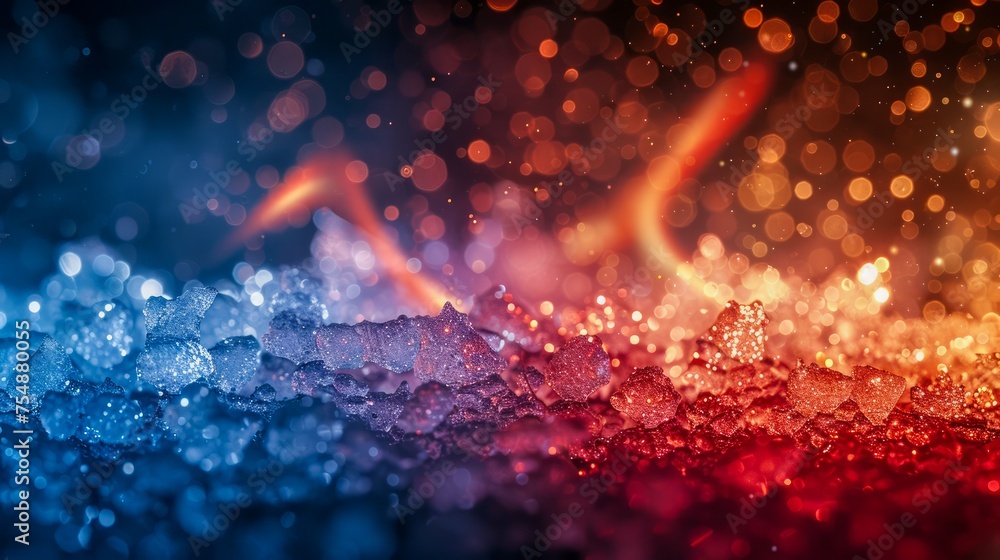 Aufkleber vibrant abstract bokeh lights with blue and red gradient background for creative design use