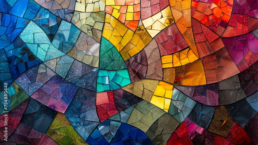 Aufkleber vibrant mosaic abstract art background with colorful geometric patterns for creative design projects