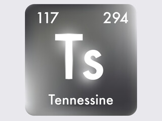 Tennessine icon style concept on Periodic table