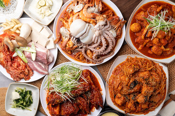Korean food, Korean don, raw meat, kimchi, steamed, agu, pollack, dried pollack, seafood, braised chicken, side dishes, steamed eggs, squid,