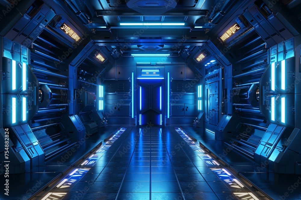 Poster neon-lit future a glimpse into the future of technology generative ai