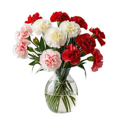 flower in a pot  Elegance in Simplicity: Carnations in a Vase  isolated on transparent background PNG file
