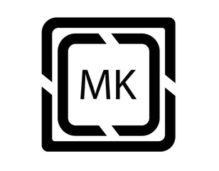PrintMK logo design template vector. MK Business abstract connection vector logo. MK icon circle logotype
