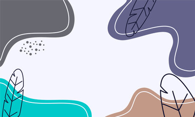 Flat abstract floral leaves background

