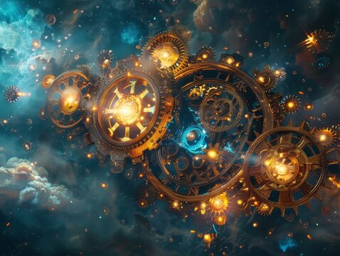 Mechanical clockwork forming cosmic nebulae