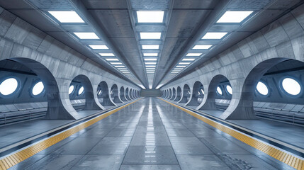Halo Kaleidoscope Subway Station: Innovative Parametric Architecture Design created with Generative AI technology