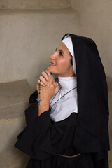 Vintage catholic nun prayer profile