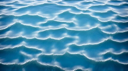 Fototapeta premium Calm blue water surface decorated with gentle ripples 