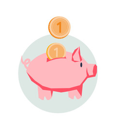 Piggy bank or moneybox symbol for saving money, investment and budget economy. Income and manage finances, tool for support financial goals, flat vector illustration isolated on white background.