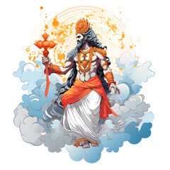 Fototapeta premium God illustrated, god white background, goddess, god white background