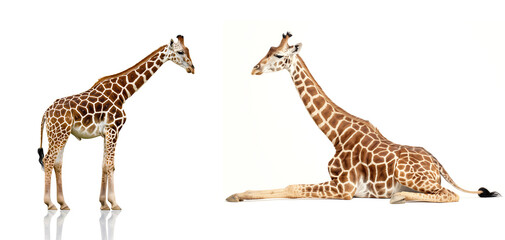 set of Giraffe isolated on a transparent background