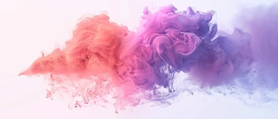 Multi color powder explosion isolated on white background. Colored dust splash cloud on white...