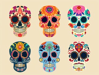 Skeleton Skulls with a Flower Fiesta A Monthly Celebration of Life and Art Generative AI