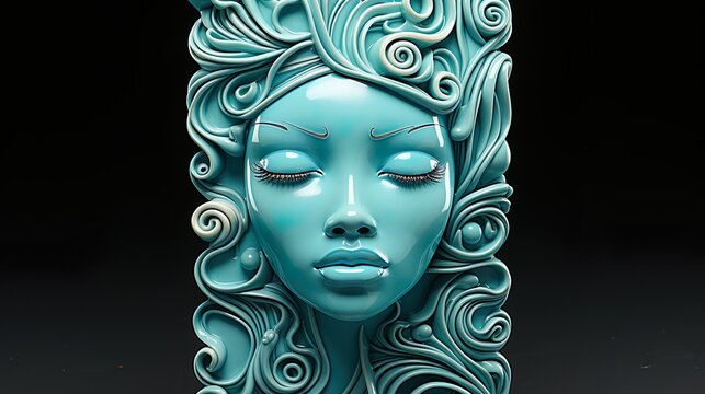 Moderne Kunst, Portrait, Gesicht, Auge, Architektur, Roboter, KI