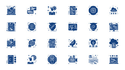 Set of Media Technology Icons. Technology flat vector Icons