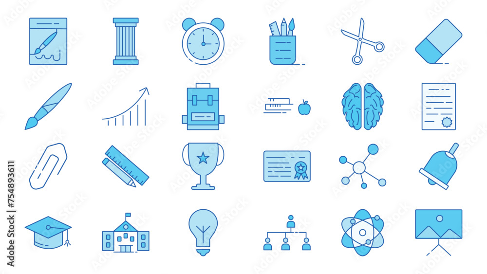 Aufkleber education icons set. education set of web icons in vector style. learning icons for web and mobile a