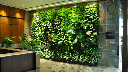 Lush and vibrant vertical gardens at the building