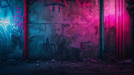 Fototapeta na wymiar Pink Graffiti Wall A Colorful Expression of Art Generative AI