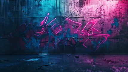 Pink Graffiti Wall A Colorful Expression of Street Art Generative AI