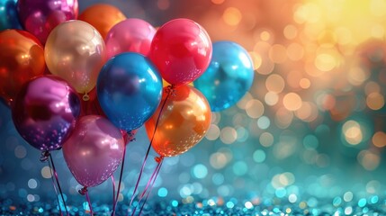 Celebratory Balloons and Sparkles
