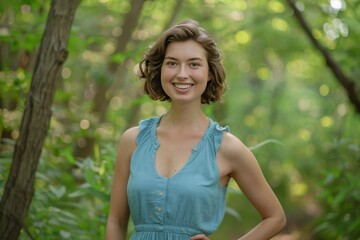 Smiling in the Woods A Fresh and Funky Summer Vibe Generative AI