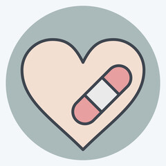 Icon Cure. related to World Cancer symbol. color mate style. simple design editable. simple illustration