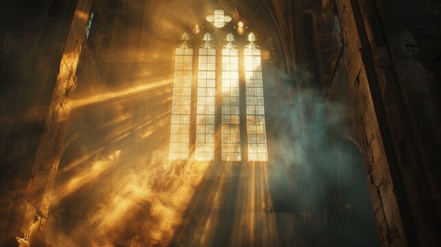 Velvety Light Filtering Through Church Window