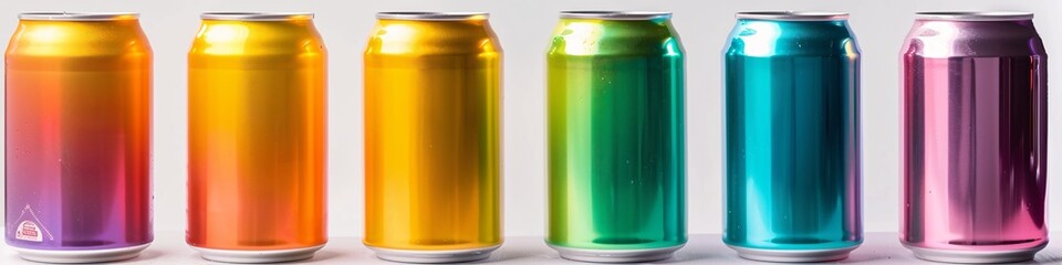 Colorful Can Coolers A Refreshing Blend of Yellow, Green, and Blue Generative AI
