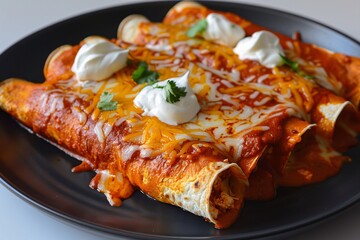 Cheesy Chicken Enchilada with a Side of Avocado Toast Generative AI