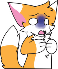 Scared ginger cat, cartoon style illustration with white background, suitable for logo, poster, design etc