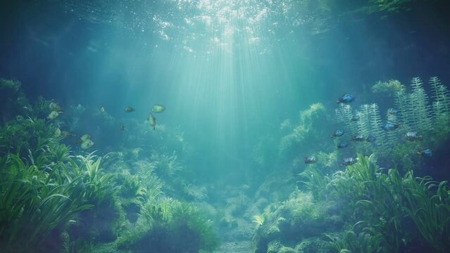 exploration of underwater life. seamless looping time-lapse animation video background