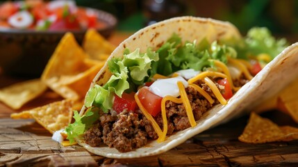 Taco Tuesday A Fresh and Delicious Burrito Generative AI - obrazy, fototapety, plakaty