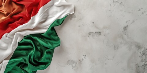 A draped Mexican flag provides a powerful symbol of national pride, suitable for educational content or as a dynamic background in patriotic celebrations.