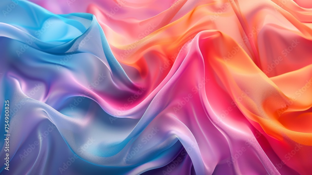 Poster a colorful piece of fabric with a rainbow pattern. the colors are bright and vibrant, creating a sen