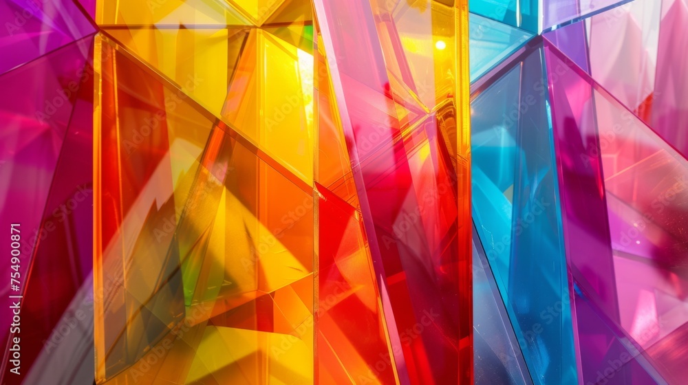 Poster a colorful, abstract image made of many different colored squares. the squares are arranged in a way