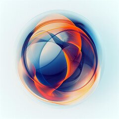 Graphic design of colourful swirl circle, retro style, bright background
