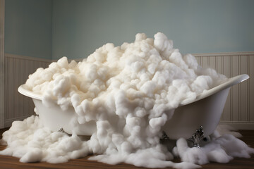 foam bath, foam shower, foam shower in the bathroom