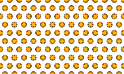 Gambling chip Icons pattern on white background. Vector Illustration