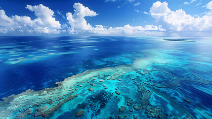 Generative AI, Reef Majesty: The Great Barrier Reef's Kaleidoscope from Above