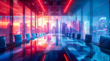 Corporate Elegance, Modern Office with a View, The Confluence of Design and Business Acumen