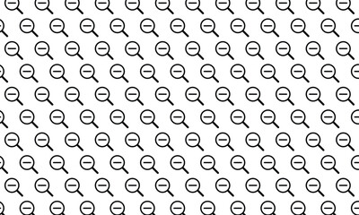 Zoom out magnifying glass icons pattern on white background. Vector Illustration
