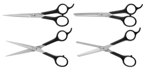 hairdressing Scissors isolated on white background, full depth of field