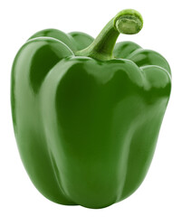 sweet Pepper, green Paprika, isolated on white background, full depth of field