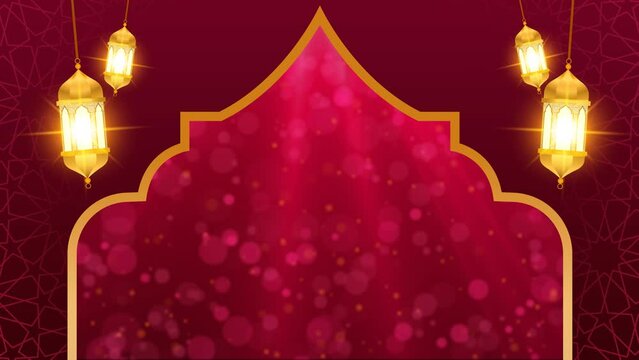 4k Animated Islamic Background with Rotating mandala arabic patterns Mandala, arabic pattern and Lantern. Suitable for Muslim Religion Holiday Event. ramadan background, eid al fitri